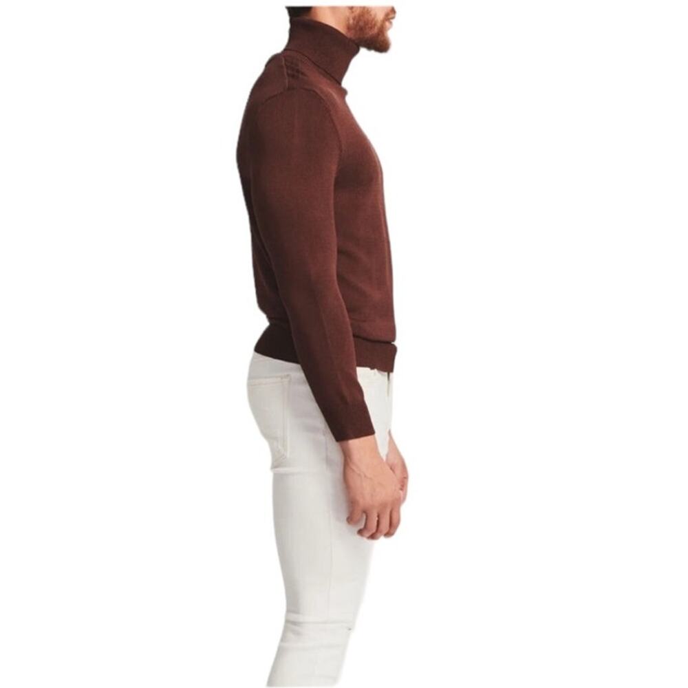 Ser.O.Ya Men's Weston Turtleneck in Dark Brown Size Medium NWT - Picture 3 of 7